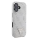 Чехол Guess Leather 4G Triangle Strass MagSafe для iPhone 16 Plus - розовый