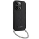 Karl Lagerfeld iPhone 14 Pro Case Saffiano Monogram Chain, Black