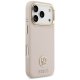 Guess iPhone 17 Pro Case Grained PU Strass Logo MagSafe, Pink