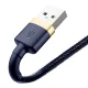 Кабель Baseus Cafule USB на Lightning 1.5A 2м Золотой+Синий