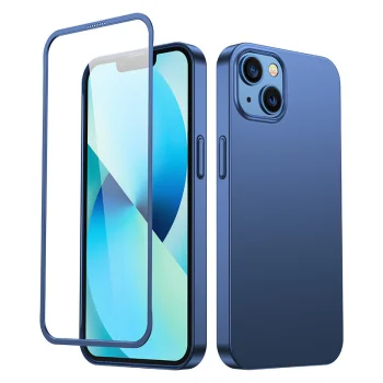 Joyroom 360 Full Case iPhone 13 vāciņš ar rūdīto aizsargstiklu, JR-BP927, zils