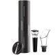 Electric Corkscrew Including Foil Cutter, Wine Pourer and Stopper / Wine Opener Accessory Set, Black