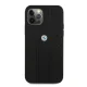BMW iPhone 12 / 12 Pro vāciņš Leather Curve Perforate, melns