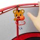 Dārza batuts bērniem ar drošības tīklu un basketbola grozu 150cm, sarkans