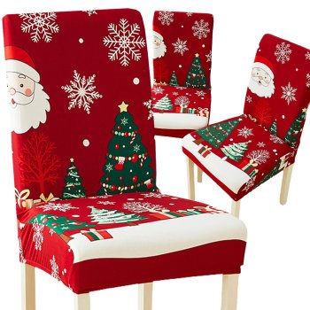 Universal Stretch Christmas Dining Chair Cover, Santa Decoration