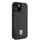 Чехол Ferrari для iPhone 15 Carbon Metal Logo MagSafe, черный