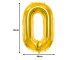 Large Number 0 Foil Balloon 66cm for Birthday Parties, Gold