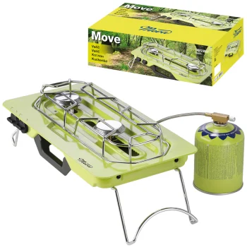 Meva MOVE 2-Burner Camping Gas Stove, 4.6kW, Green