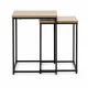 ModernHome kafijas galdiņu komplekts 2in1, kvadrātveida, gaišs ozols