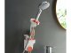 Adjustable Wall Mount Holder for Hair Dryer and Shower Head, White/Orange