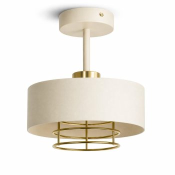 Modern Pendant Ceiling Lamp, Beige and Gold
