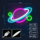 Planet Neon Sign LED Dimmable USB Wall Decor Light Forever Light FPNE05X, Multicolor