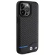 Чехол BMW для iPhone 15 Pro Max Leather Carbon, черный