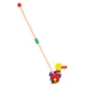 Izglītojoša Koka Stumjamā Rotaļlieta uz Kociņa, Pīle | Educational Kids Toddler Wooden Push Toy on Stick