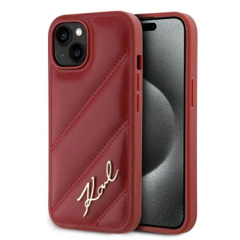 Чехол Karl Lagerfeld для iPhone 15 / 14 / 13 Diagonal Quilted Script, красный