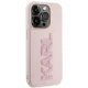 Karl Lagerfeld iPhone 15 Pro vāciņš 3D Logo Glitter, rozā