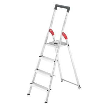 Pakāpienu kāpnes Hailo L51 StandardLine, 4 pakāpieni, līdz 150 kg, sudraba