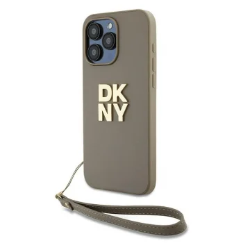 DKNY iPhone 15 Pro Max чехол Wrist Strap Stock Logo, бежевый