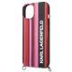Karl Lagerfeld Color Stripes Strap vāciņš iPhone 14, rozā