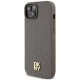 DKNY iPhone 15 vāciņš Leather Monogram MagSafe, brūns