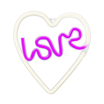 Светодиодный неон Neolia NNE02 LOVE W SERCU, Белый/Фиолетовый