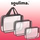 Caurspīdīgas Ceļojumu Organizatora Kosmētikas Ceļojumu Somas, 3 gab. l Transparent Travel Organizer Makeup Bags