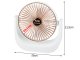 Bezvadu galda ventilators, balts/zelta