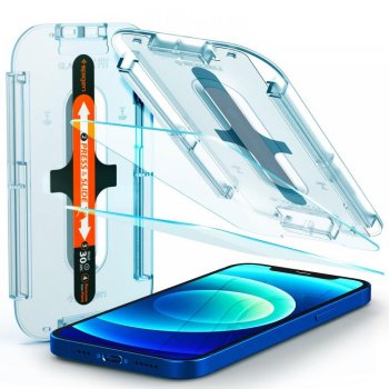 Apple iPhone 12 / 12 Pro 6.1" Spigen "EZ FIT" Tempered Glass Screen Protector 2 pcs. | Telefona Ekrāna Aizsargstikls...
