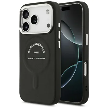 Чехол Karl Lagerfeld для iPhone 17 Pro Max Karl RSG Logo MagSafe, черный