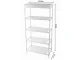 Apavu plaukts ar 5 auduma plauktiem, 81 x 39.5 x 21.5 cm, balts