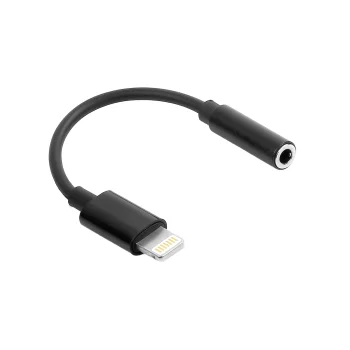 Maxlife audio pāreja MXJL-02 3,5 mm ligzda uz Lightning, melna