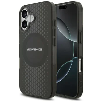 AMG Double Layer Transparent Graphics MagSafe vāciņš iPhone 17, melns