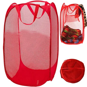 Collapsible Laundry and Toy Basket, 65L, Red