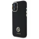 Guess iPhone 16 vāciņš Silicone Logo Strass 4G, melns