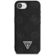 Guess Grained Hot Stamp Peony Triangle Logo MagSafe vāciņš iPhone 16e, Melns