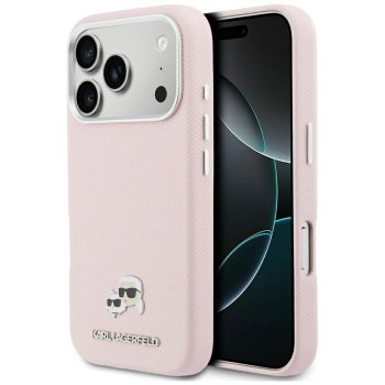 Karl Lagerfeld Karl & Choupette Head Pins Saffiano MagSafe MagCase iPhone 17 Pro Max telefonam – rozā | Phone Case...
