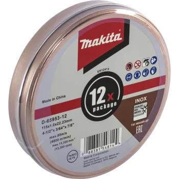 Makita griezējdiski metālam un INOX 115 mm D-65953-12, 12 gab.