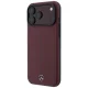 Mercedes Leather Semi Wrap Iconic Line MagSafe vāciņš priekš iPhone 18 Pro Max / 17 Pro Max, bordo