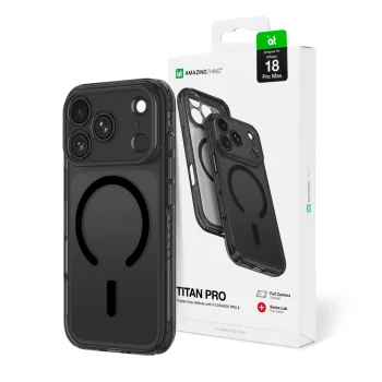 Чехол AmazingThing Titan Pro Lens для iPhone 18 Pro Max с MagSafe, черный