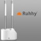 Ruhhy 24377 Toilet Brush and Holder Set, 2 Brushes, White/Grey