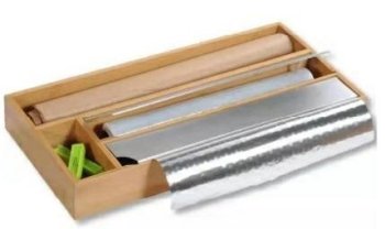 Bambusa folijas un pārtikas plēves dozators ar griezēju, dabīgs