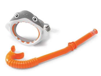 Niršanas komplekts bērniem INTEX Shark maska + elpošanas caurule 55944, pelēks