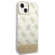 Чехол Guess 4G Pattern Script для iPhone 14 Plus, золотой