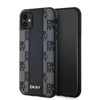 Чехол Dkny для iPhone 11 / XR Leather Checkered Mono Pattern MagSafe, черный