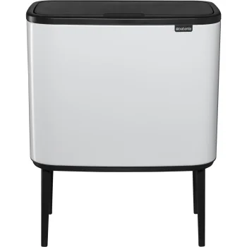 Atkritumu šķirošanas tvertne Brabantia Bo Touch Bin 34 L (11 + 23 L), balta