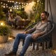 Boho Hanging Chair Macrame Garden Swing MultiGarden, Grey