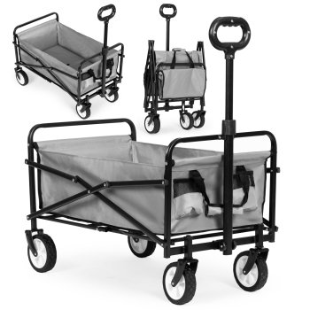 Folding garden and beach transport cart MultiGarden 48x90 cm, grey