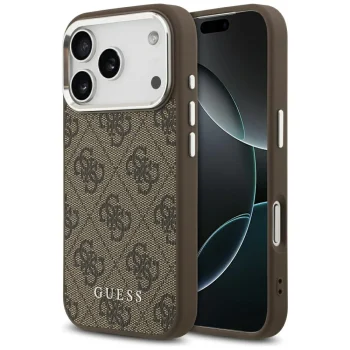 Guess iPhone 17 Pro vāciņš 4G Classic Logo MagSafe, brūns