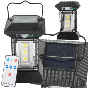 Saules lampa ar kustības krēslas sensoru 5 režīmi 60 LED spuldzes tālvadības pulti | Solar lamp with motion dusk...