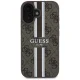 Guess 4G Printed Stripes MagSafe vāciņš Apple iPhone 16 - Brūns